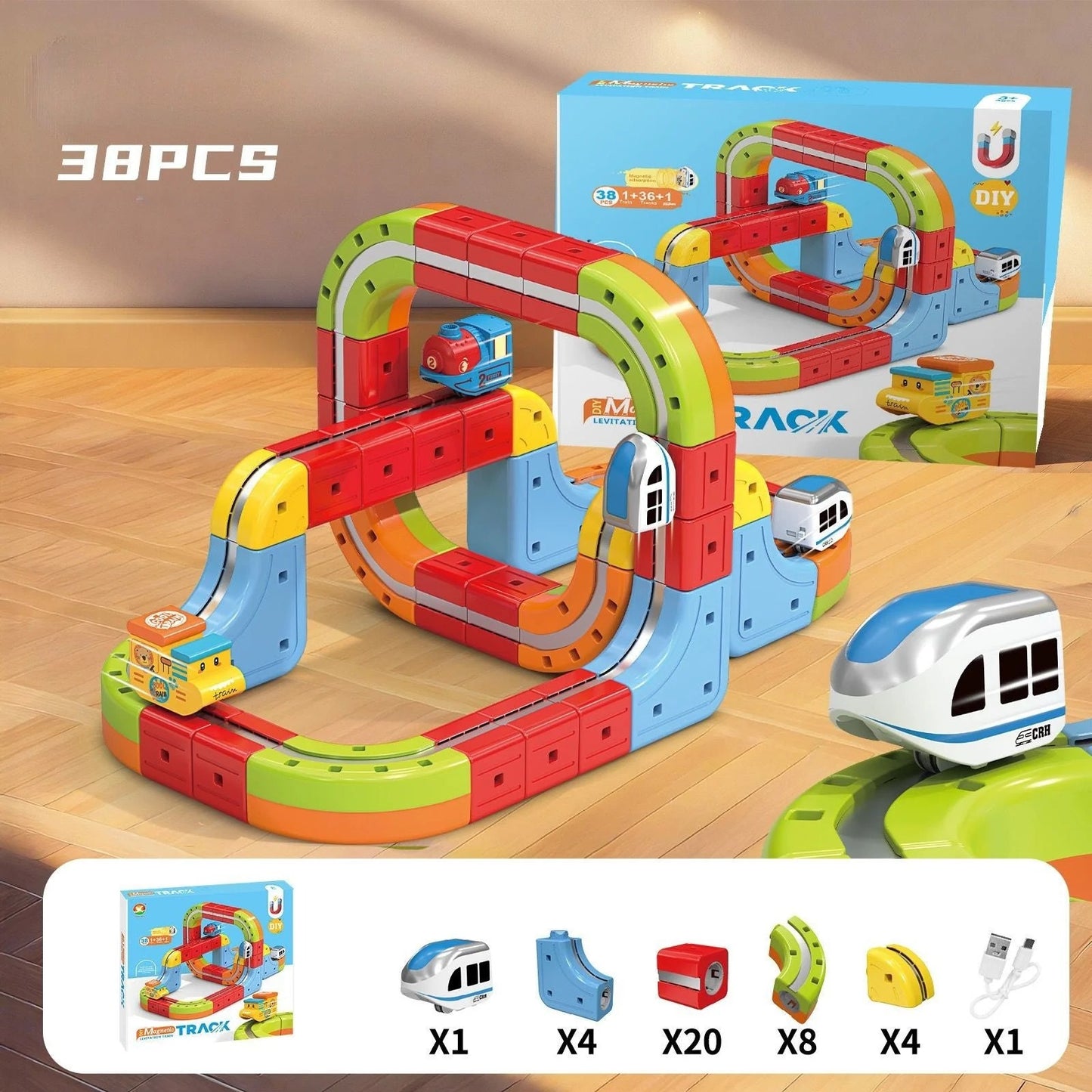 TOYZZERY 360° Hareketli Manyetik Tren Seti